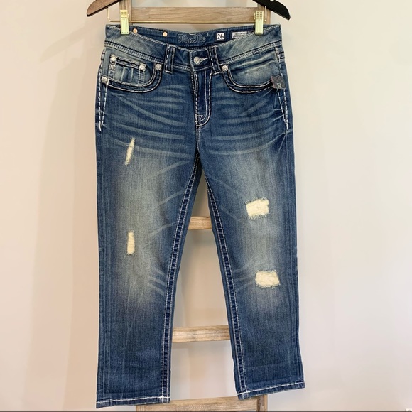 Miss Me Boyfriend Capri Med Blue JB5024P89 NWT Size 26 - Picture 3 of 16